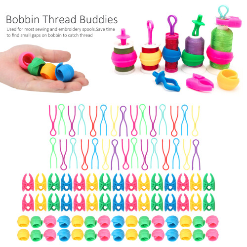 Silicone Fixing Clips 90Pcs for Sewing Bobbin Thread Buddies Plastic Tools 2