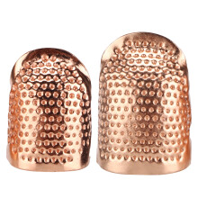 Rose Gold Adjustable Brass Thimble Set for Embroidery, Quilting, DIY (S/M Sizes)