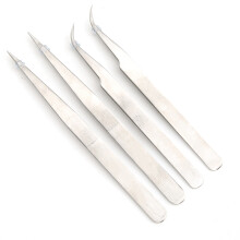 Anti Acid Anti Corrosion Tweezers Set Stainless Steel Curved and Straight Tweezers Fine Pointed Tips for Precision Tweezers Multi Purpose Tweezers