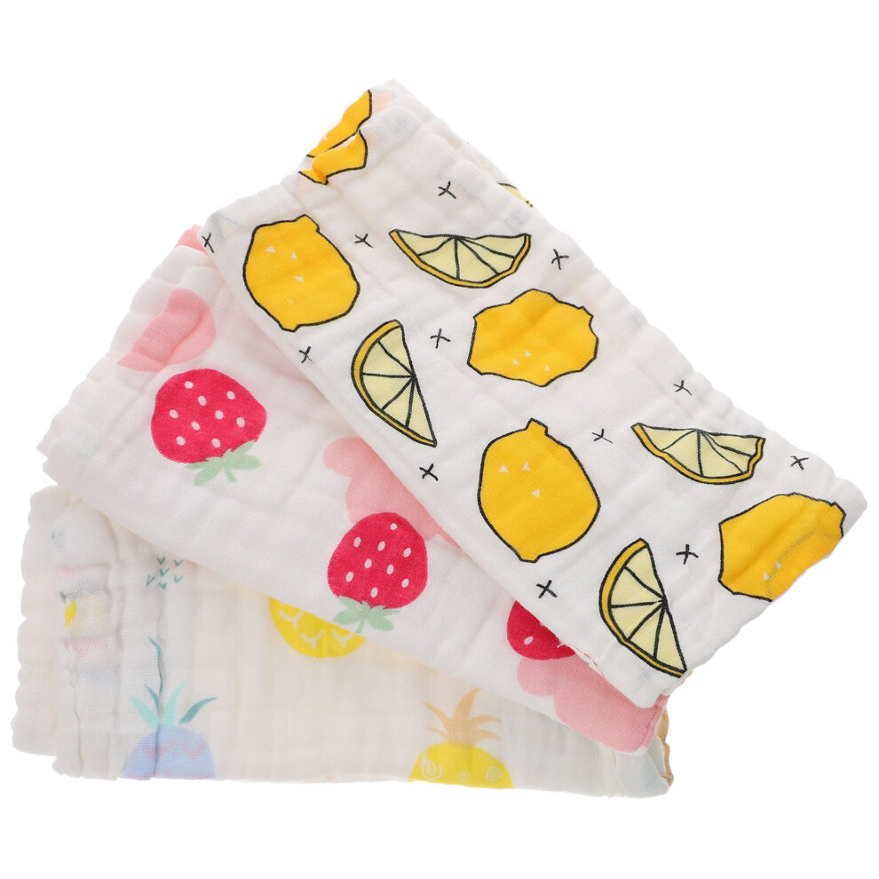 3pcs Baby Towels Cotton Burping Washcloth Towel  for Birthdays and Holidays