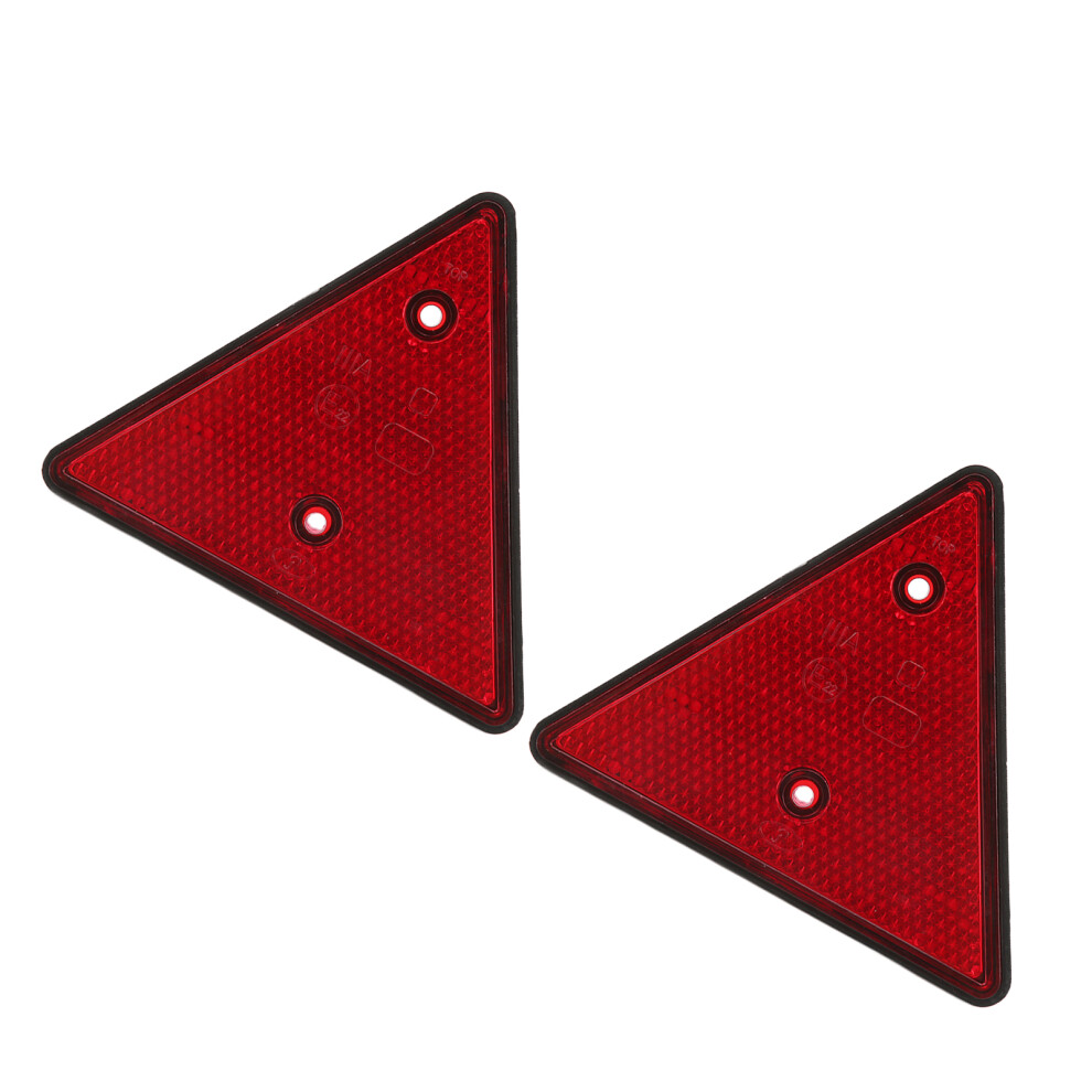 2Pcs Waterproof Triangular Reflector For Trucks Trailers Rvs Red 8111377317508