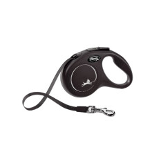 (5m, Black) Flexi New Classic Small Retractable Dog Lead