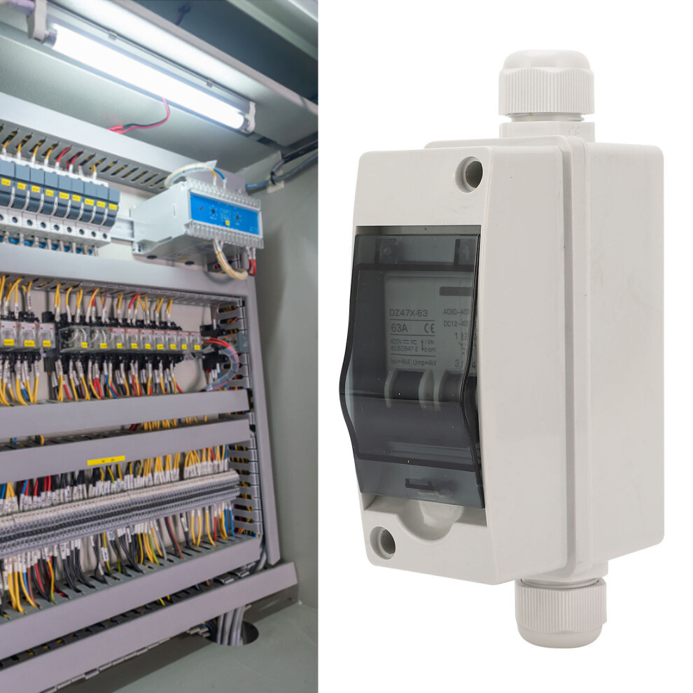 Dz47x 63A Pv Miniature Circuit Breaker With Ip65 Box, Dc12-400V 4981377293669