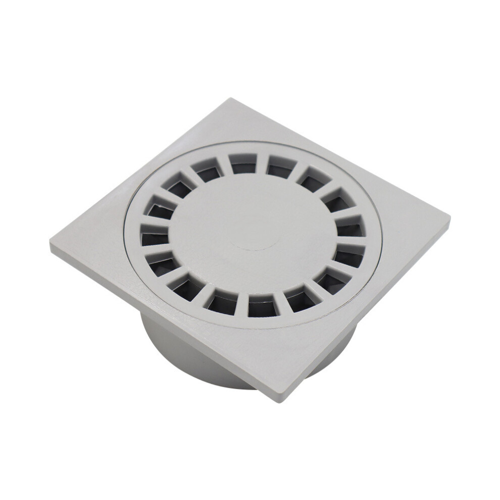 Square Grate Snap-In Strainer For Shower Drains, Pvc Siphon Lid With Efficient Drainage For Yards, Driveways & Patios, 150X150mm Gray Design 9169997427298