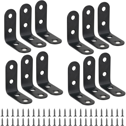 Heavy Duty L Brackets, Cast Iron Shelf Bracket Joint, Smooth Surface Edges, Corrosion Rust Resistance, Round Corner Countersunk Hole, Durable Rust