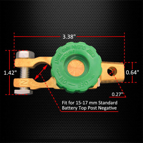 Energy Efficiency Optimized Battery Disconnect Switch, Straightforward Installation Battery Cut Off Switch with 2 Position Button, Heavy Duty 1