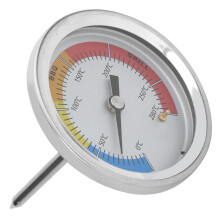 Ersatz-Grilldeckelthermometer für Smoker, Edelstahl-BBQ-Thermometer mit Rostschutzbeschichtung, hitzebeständig für Holzkohle