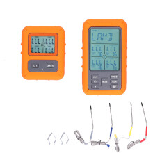 Grill Master's Choice: Digital Meat Thermometer, Smoke Thermometer for Outdoor Grilling, Waterproof Probe with Overlimit Alarm, Stainless Steel,