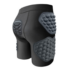 Boys Slider Shorts Padded Shorts Protection Against The Coccot Hip Breathable Pads Hockey Underwear Football Hip Black L