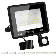 Super Bright LED Flood Light for Outdoor Security, Energy Saving Motion Sensor Spotlight with Adjustable Bracket, Cool White 6500K, High Quality