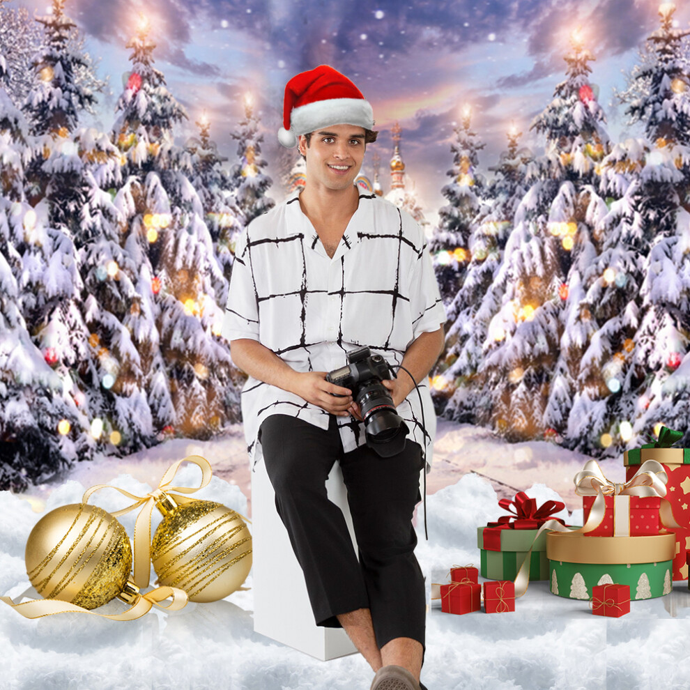 2.1X1.5m Christmas Photography Backdrop, Polyester, Durable, 7X5ft 9441381390617