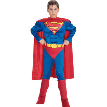 (Toddler, Blue/Red/Yellow) Superman Childrens/Kids Muscles Costume