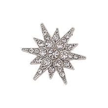 Eigentijdse hexagram broche voor-Zilveren witte diamant