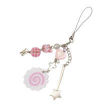 Camera-accessoire kralen sleutelhanger met sterke haak-Roze
