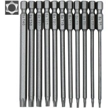 Collezione versatile di punte per cacciavite magnetiche, punte da trapano lunghe in acciaio S2 di alta qualità per Torx di sicurezza con gambo