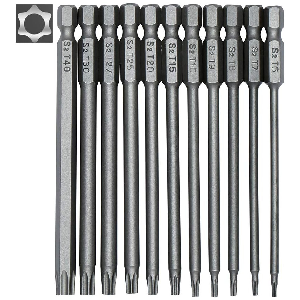 Versatile Magnetic Screwdriver Bits Collection, Premium S2 Steel Long Drill Bits For Hex Shank Security Torx, Tamper Proof Star Bits With Enhanced 9405630384123