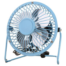 Adjustable Mini Fan with ON Off Switch, Blue USB-Powered Desk Fan, Quiet Operation for Home Office, 360 Degree Adjustable Tilt for Directional Cooling
