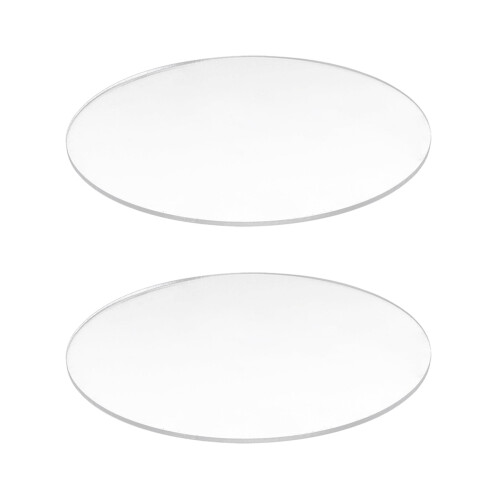 2X Transparent 3mm Thick Mirror Acrylic Round Disc Diameter:70mm