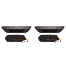 2X Black Car Tailgate Handle Rear View Camera Backup Camera for Hilux SR5 M80 2016-2018 69090-0K350