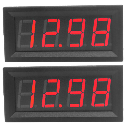 2X 0.56Inch  Digital LED Display 4 Bits 0-100V Voltmeter Panel Volt Voltage Meter Tester