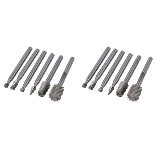 12PCS HSS Rotary Multi Tool Burr Routing Router Bit Mill Cutter Attachment for