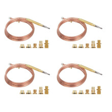 4X Termopar Universal para Estufa de Gas con 20 Piezas de Tuercas Adaptador de Termopar de Repuesto para Quemador de Gas de Calefacción
