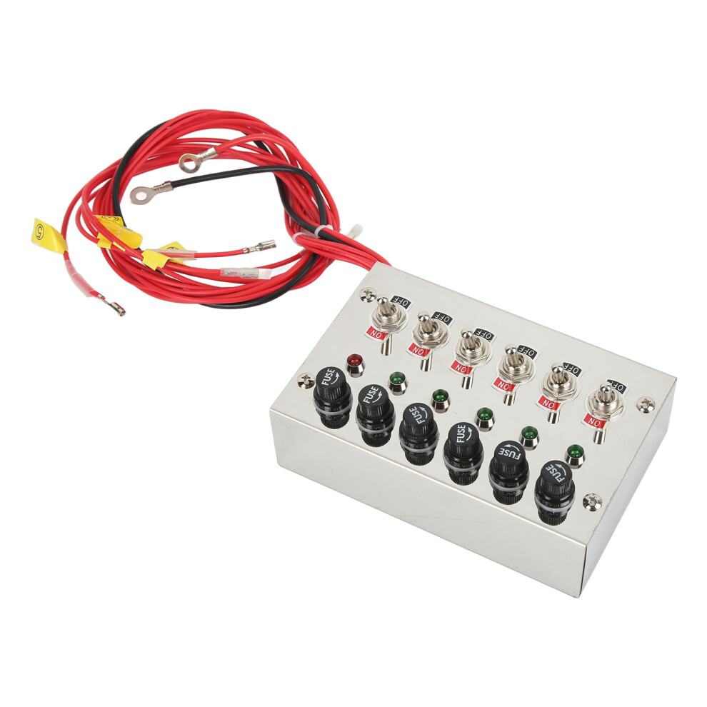 Dc12v/24V 15A 6 Gang Toggle Switch Panel With Fuses & Led Indicators 3131372944849