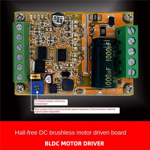 2X 6-60V BLDC Three Phase  Brushless Motor Controller 400W PWM Hall Motor Control Driver Board(Without Hall) 1