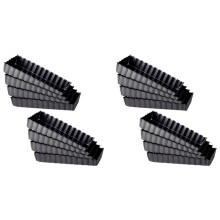 16 Pcs Non-Stick Quiche Tart Pans Rectangle with Removable Bottom,Fluted Tart Tin for Fruit Pie Cake Biscuit Baking
