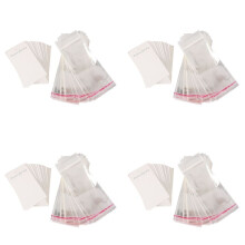 Schmuck 400 x Weiss Plain Ohrring Display-Karten & Selbstklebende Taschen