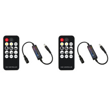 2X RF-Fernbedienung LED-Dimmer DC5V-24V Helligkeitseinstellung Dimmbarer 14-Tasten-Anschlussschalter für LED-Streifenlicht