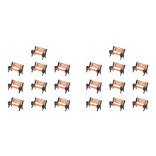 20Pcs Model Train HO N O Scale 1:75 Bench Chair Model Settee Street Park Layout Plastic Crafts,Garden/Railway Layout