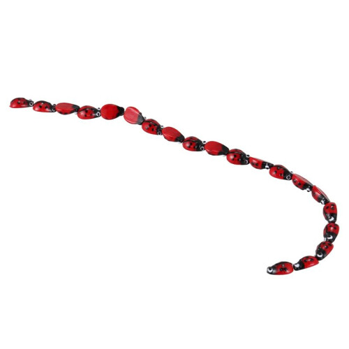60Pcs Ladybug Lampwork Glass Spacer Beads Red 15X10mm 1
