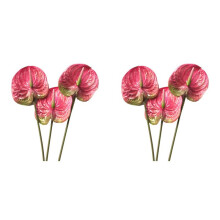 6 Pcs 22.8Inch Artificial Anthurium Flowers for Home Decor Bouquet and Green Leaf and Bridal Wedding Decoration()