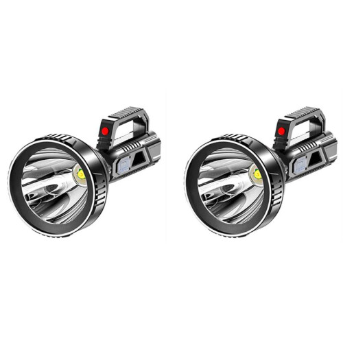 2X Strong Light Portable Flashlight USB Rechargeable Abs Outdoor LED Multi-Function Household Searchlight Portable Lamp