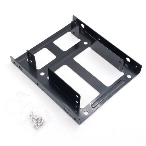 2X Double Layer SSD Metal Frame 2.5 to 3.5 Internal Mounting Computer SSD Hard Drive Dual Desktop Converter Bracket 1
