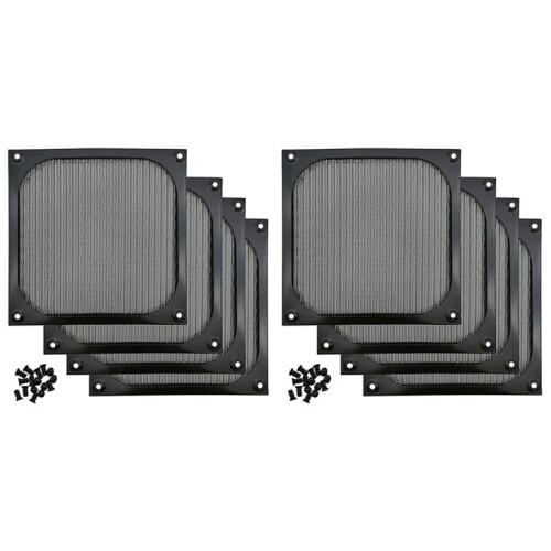 140mm Desktop Computer Case Ventilator Stoffilter Grills Stofdichte Case Cover met Schroeven, Aluminium Frame Mesh, 8 Pack