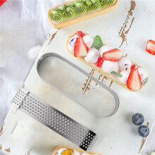 16 Stuks Ovale Taartvormpjes, Franse Dessertmousse Fruittaart Taartring Quiche Cakevorm, Roestvrijstalen Taartmousse Ring