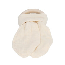 Baby-Holzbeißring mit Baumwoll-Gaze, Hasenohren, Beige