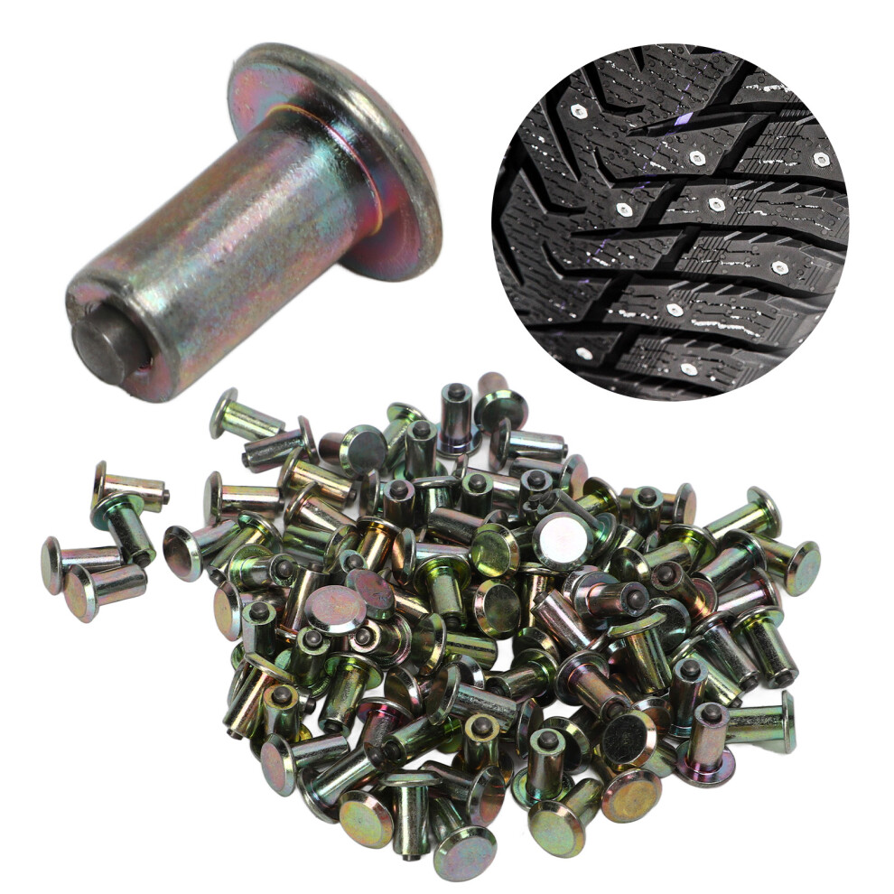 100Pcs Tire Studs Anti Slip Galvanized Metal For Suv Forklift Wheel Tyres 7671372947847