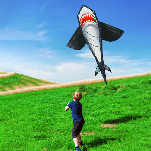 Lively Shark-Shaped Kite with 30M String Perfect for Park Adventures 1