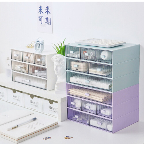 Innovative Personalized Storage, Smooth Surface Stackable Organizer Drawers, Perfect Size for Desk and Home Organization, Waterproof Plastic 1