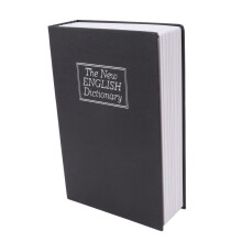 Medium Black Book Safe Box with Coded Lock for Money & Jewelry