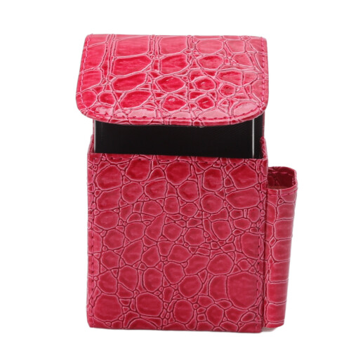 Fashionable Cigarette Accessory, Textured Croc Effect Flip Clamshell Case, Durable Practical Organizer for Personal Style (Red) 2