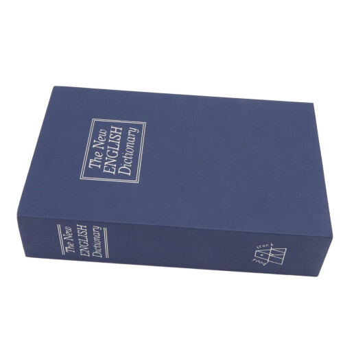 Book Safe with Coded Lock Disguised as Blue Dictionary for Security