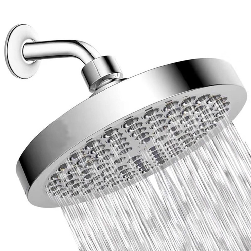 Fixed Shower Head Replacement, 6 Inch Pressure Rain Shower Head With Chrome Look, Silicone Nozzles Luxury Bathroom Shower Head Ref: 7646 9426802581386