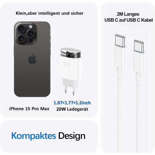 Γρήγορος φορτιστής για iPhone σειράς 15, γρήγορη φόρτιση ασφαλείας με λειτουργία 2