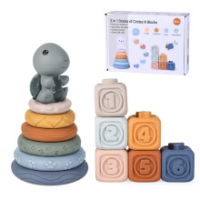 Vzdělávací hračky pro senzorické učení, Měkké skládací kostky z bezpečných materiálů, Montessori hračky podporující kognitivní