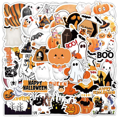 Διακοσμητικά αυτοκόλλητα για το Halloween, αδιάβροχα βινύλια με μη επαναλαμβανόμενα