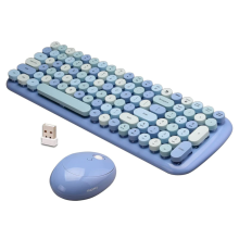 Ensemble clavier et souris sans fil style vintage, disposition ergonomique des touches pour un confort optimal, connexion 2,4 GHz fiable et sans